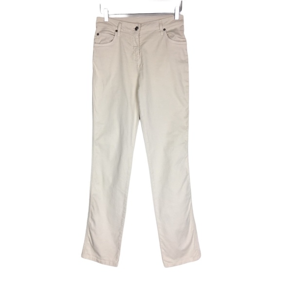 St. John Ivory Straight Leg High Rise Jeans - Picture 1 of 15